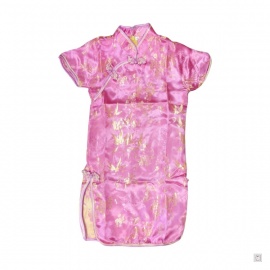 Robe chinoise (qipao 旗袍) enfant ROSE motif 3 AMiS OR