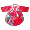 Robe coréenne enfant imprimé FLEURS rouge